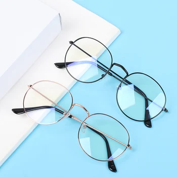 Ултра леки Метални Очила срещу Синя светлина За жените и мъжете Реколта Кръгли Очила за Защита на Очите Сини Лъч Блокер на Компютърни очила