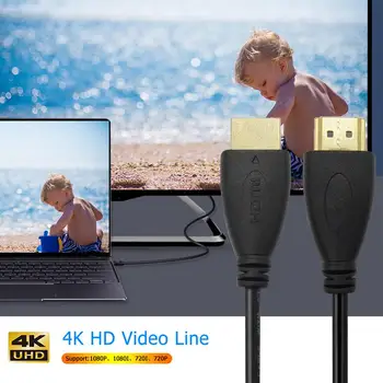 Ултра тънък Високоскоростен HDMI-съвместим кабел с Ethernet 4Kx2K 3D Аудио и Видео Кабел за HDTV Apple TV Fire TV и т.н