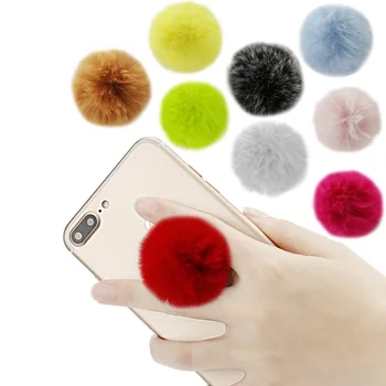 Универсален кожени топки Сладък поставка за гнездо на мобилен телефон скоба Расширяющаяся поставка и държач за телефон за iphone xs max за oneplus6T