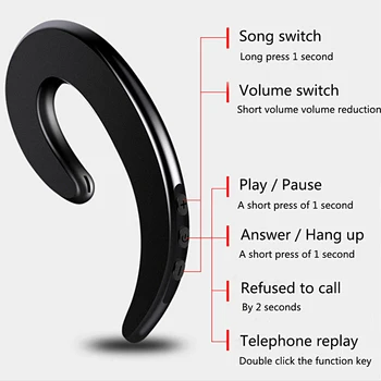 Универсални Слушалки с Костна Проводимост Безжична Bluetooth 4.2 Спортна стерео слушалки За Лаптоп Таблет За Xiaomi За Iphone 7 8 X
