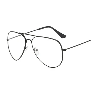 Унисекс Мода Пилот Класически Очила в златна метална рамка, за жените, За мъжете е Класически Ретро Стил Оптични Очила, Прозрачни За четене