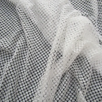 Френски кухи гледна черна еластична окото плат секси бельо бяла лейси плат модни обещаваща тениска шевна плат, ръчно изработени