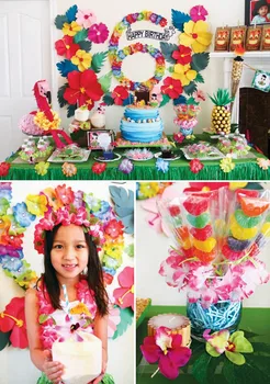 Хавай Украса за Партита Доставка Годишният Тропически Сватбен Декор Luau Фламинго Палмови Листа Балони За деца на рождения Ден в Джунглата