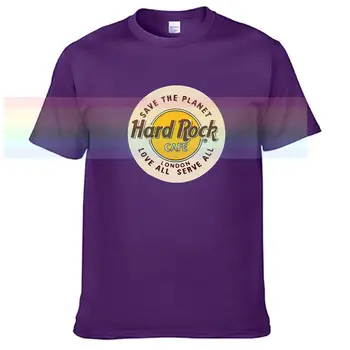 Хард рок кафе Тениска За мъже Лимитированное издание Унисекс Музикални елементи Тениска Памук Удивителни Блузи с къс ръкав N07