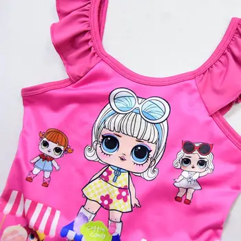 ХАХА Изненада Кукла Деца Момичета Летни Нагънат Стягане с отворен гръб Дрехи за плуване, Бански Костюм, Детски Детски Плажни Бански Бански