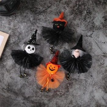 Хелоуин Медальон Черна Котка, Тиква Вещица Призрак Кукла Хелоуин Спад Украшение Хелоуин Украса за Дома Дропшиппинг