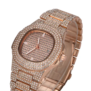 Хип-хоп Златни Сребърни и черни часовник с висококачествена Кубическим Цирконием за мъже