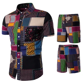 Хип - хоп комплекти тениски за мъже годишният марка мъжки спортен костюм с принтом градинска дрехи ризи с къс ръкав къси панталони мъжки комплект от две части