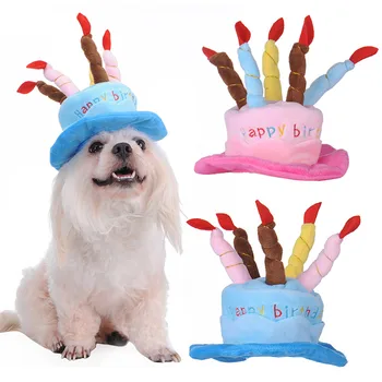 Хубава Шапка честит Рожден Ден, за домашни кучета с цветна свещ Дизайнерски дрехи за Cosplay Костюм за домашни любимци, Аксесоари за шапки, 30E