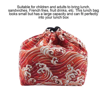 Чанта за обяд Памучни Бельо в традиционния японски стил Чанта За Обяд Преносим Открит Чанта за Храна за Офиса Къмпинг