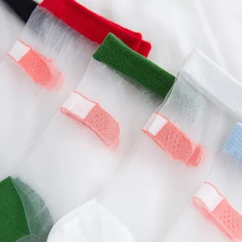 Чаочжу летни дамски прозрачни чорапи забавен креативен дизайн на ток фалшиви лепило прозрачни чорапи за момичета дама