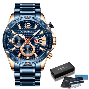 Часовници за мъже, Водоустойчиви Спортни Мъжки часовници Най-добрата марка CRRJU Луксозни Часовници Мъжки Бизнес Кварцов ръчен часовник Relogio Masculino