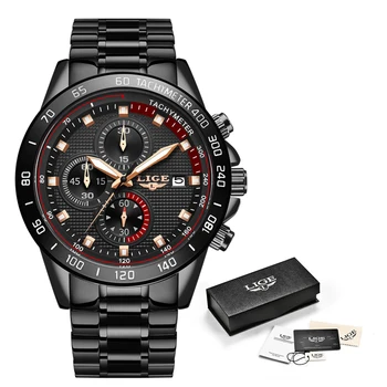 Часовници Мъжки 2020 LIGE Модерни Ежедневни мъжки часовници Най-добрата марка на Луксозни От неръждаема стомана Спортни Водоустойчив Кварцов часовник Reloj Hombre