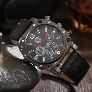 Часовници Мъжки RONATATop Марка Луксозни Всекидневни кожени кварцов мъжки часовник Бизнес часовници Мъжки Спортни часовници Relogio Masculino часовници