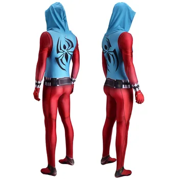 Червено Костюм Шпионин Cosplay Качулка Ликра Ликра 3D с принтом Cosplay Disfraces De Костюм за Хелоуин Боди Костюм на Супергерой