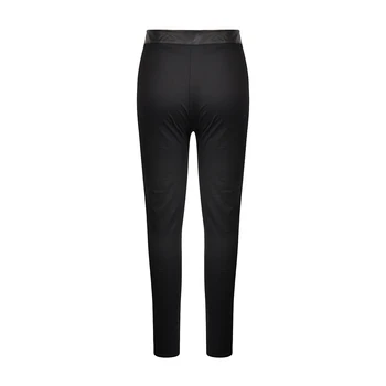 Черен панталон-молив от изкуствена кожа с цип с висока талия, на тънка тесен градинска дрехи, есенни ежедневни панталони, дамски мотоциклетни панталони