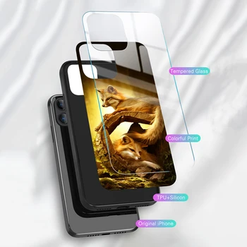 Череп на Луната Готик Скелет Готически Оккультный Калъф от Закалено Стъкло за iPhone 11 13 Pro Max XS 12 mini SE 7 8 Plus XR Калъф-обвивка на Корпуса