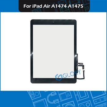 Черно-Бяла Тъчпад за iPad Air A1474 A1475 Дигитайзер със сензорен екран Външно стъкло + Бутон 