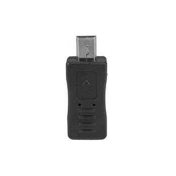 Черно Микро-USB Женски към Мини USB Мъжки Адаптер, Зарядно Устройство, Адаптер Преобразувател