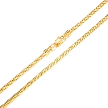 Чисто 18-каратово жълто злато Змия Огърлица верига За жени AU750 Златна Огърлица Верига трикольор