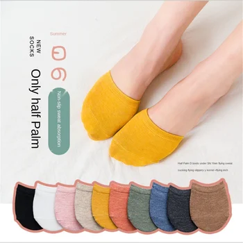 Чорапи с половина на дланта женски тънки филийки нескользящие чорапи летни обувки на висок ток индивидуалност невидими чорапи предните половинки чорапи