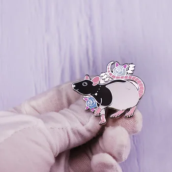 Чудесна Черно - Бяла Мишка с качулка Брошка за домашни Любимци Оригиналност в Гърдите икона Деним яке и Раница на Genka Детска Мода Бижута подаръци