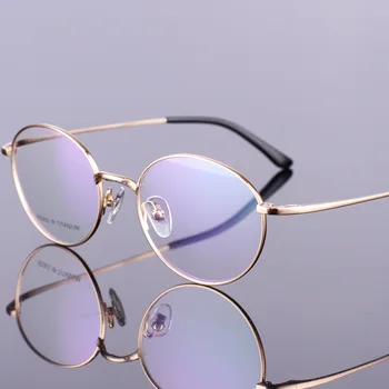 широчина-139 Ретро мода титанов дамски слънчеви очила в рамки за очила за мъже с пълна джанта кръгли компютърни очила рамки за очила по рецепта на нова
