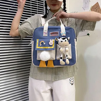 Японска Сладка дама Малка Раница Пътна чанта през рамо Тийнейджърката училищна чанта в корейски стил с дръжка за момичета Найлонова чанта на рамото