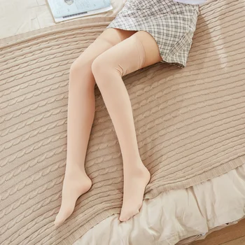 Японска Студентка Кадифени Чорапи Над коляното, Чорапи до бедрото, Тънки чорапи за краката, Многоцветни секси дамски чорапи, Облекло JK