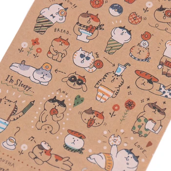 Японската Крафт-Хартия Сладък Котка Стикер Дневник Украсяват Scrapbooking Хартия Етикети Аксесоари