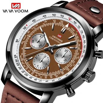 Японски Кварцов механизъм Мъжки Ръчен часовник Пилот Blackbird Хронограф Модни часовници Марка за Луксозни Спортни Военни Армейските Кожени часовници