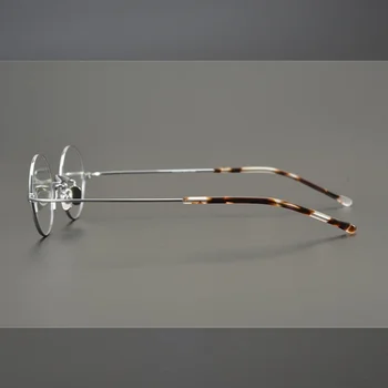 Японски Овални Мъжки слънчеви Очила, Ръчна изработка на титанов рамки За жени, Малки Очила, Очила за късогледство,ултра-леки очила Gafas, Очила oculos