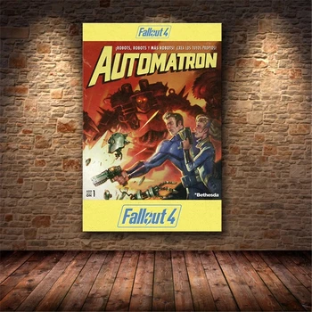 Fallout 3 4 Игри Плакат, с монтиран на стената Платно Плакат И Печат Върху Платно, Декоративна Живопис За Спални Фигура основните Стикери за стена