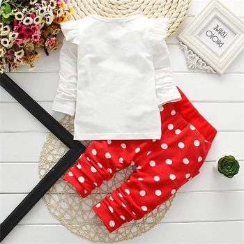 Комплекти дрехи за малките момичета Есенна Ежедневни тениска с дълъг ръкав+Панталони за новороденото 2 бр. Комплект дрехи за деца Детски памук костюм 0-18 м