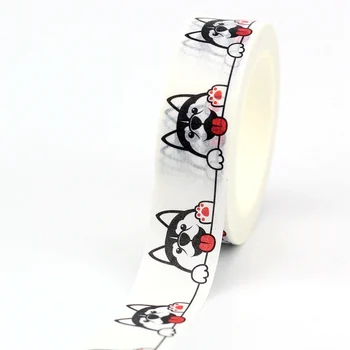 Нов 1БР Декоративни Сладки лапи на сибирската кучета хъски Хартиена Лента Васи за Scrapbooking Залепваща тиксо Канцеларски материали