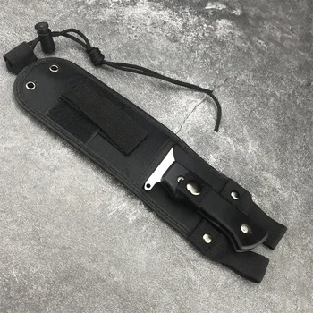 Нов 5CR13MOV Острието Черна Дървена Дръжка на Нож с фиксирано острие Тактически Ловен Нож За оцеляване на Прав Нож, Трион за Дърво и въже Мультиинструмент