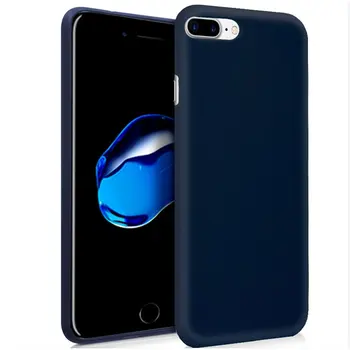 Силиконов калъф, съвместим с iPhone, 7 Plus / iPhone 8 Plus, синьо, мек гел, TPU, лека гума
