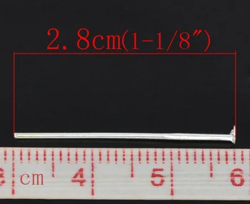 Скоростна Дорийн Чудесна 500шт Сребърни игли за глави 0, 7x28 мм(21 калибър) (B01532)