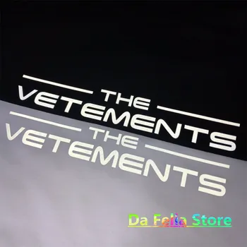 Тениска с логото на Vetements 2021 на Мъже, Жени Светлоотразителни Букви Vetements Върховете Риза с бродерия Отзад Марка VTM Памук с къс ръкав